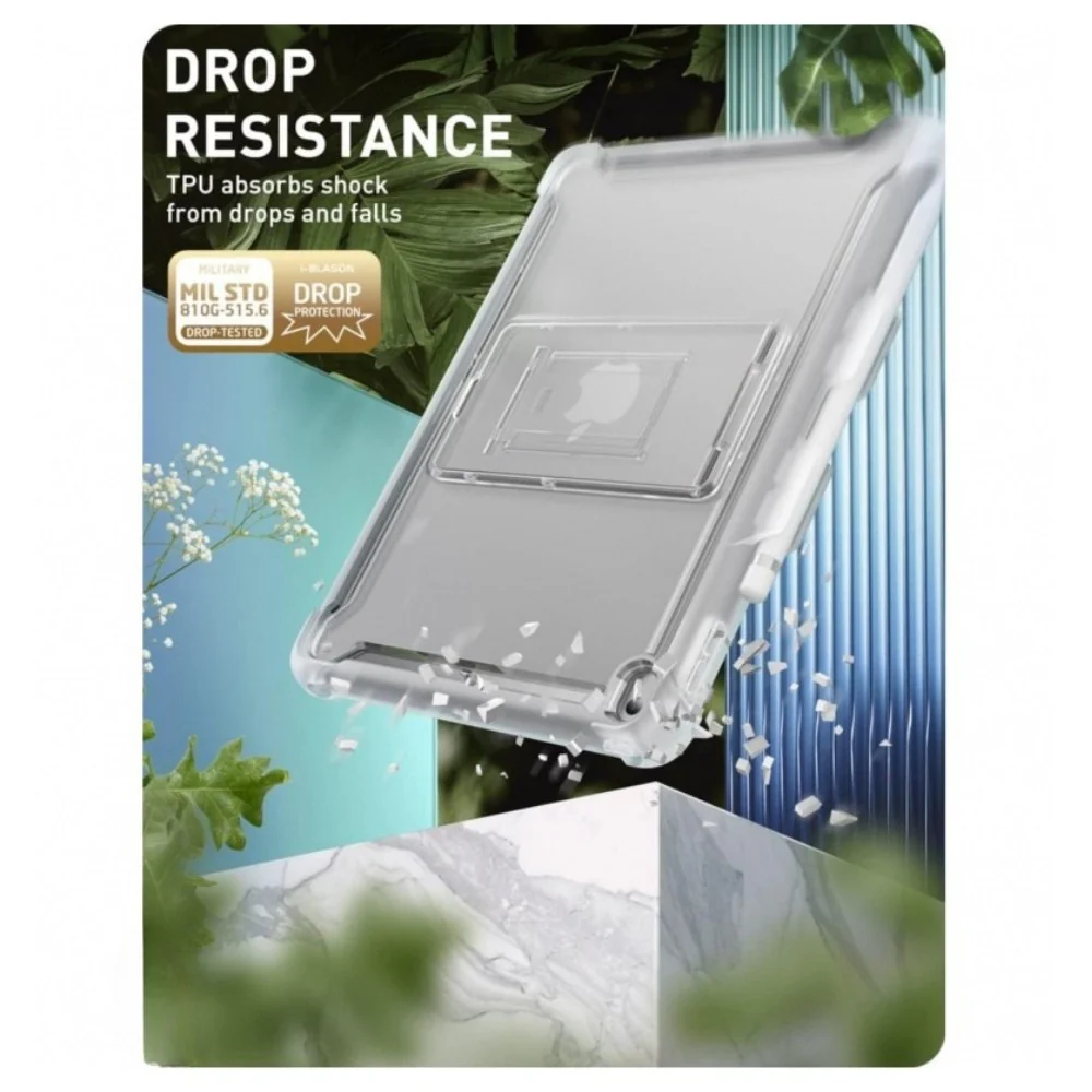 Apple iPad Transparent Clear Back Shell Cover Kick Stand Case - Image 8