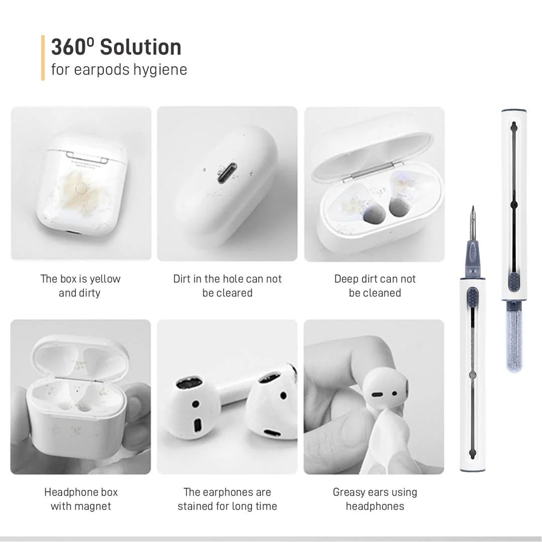 Cleaning Pen Tool for TWS/Airpods & Phone Multifunction Cleaner Kit Soft Brush for Bluetooth Earphones Case Cleaning Tool - Image 3