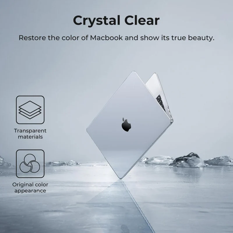 MacBook Protective Hard-shell Transparent Crystal Clear - Anti Yellow Laptop Case Cover - Image 4